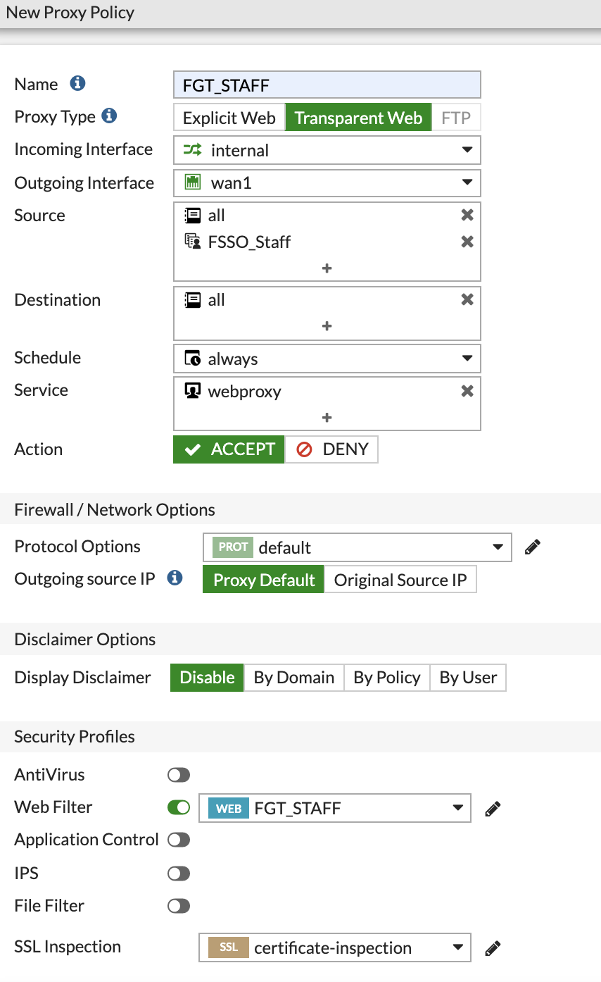 Part 2 Using FSSO groups to setup  Filtering on Fortigate 60F